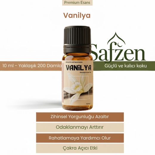 Safzen- Vanilya - Esansiyel - Aromatik Uçucu Yağ 10ml