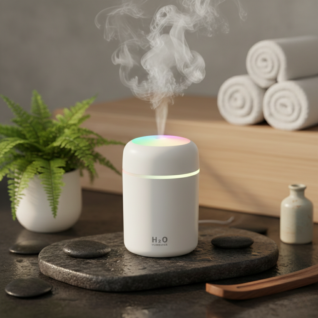 Safzen 300 ml Ulrasonik Ledli Hava Nemlendirici Buhar Makinesi Ve Aroma Difüzörü