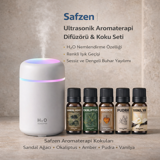 Safzen | Ultrasonik Aromaterapi Difüzörü & Koku Seti
