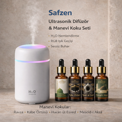 Safzen | Ultrasonik Aromaterapi Difüzörü & Manevi Koku Seti